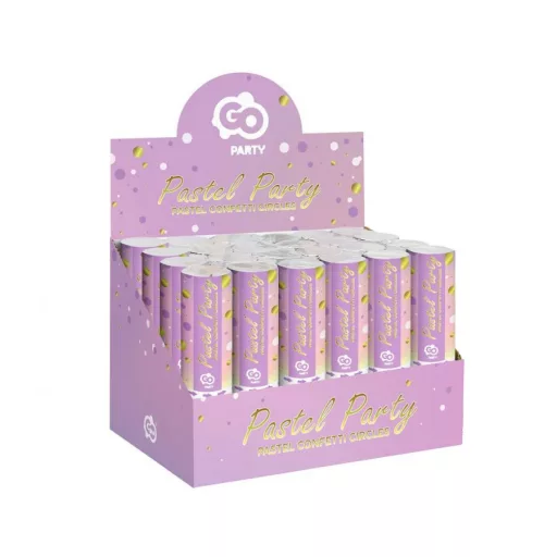 Színes Gold-Lilac-White konfetti kilövő 15 cm