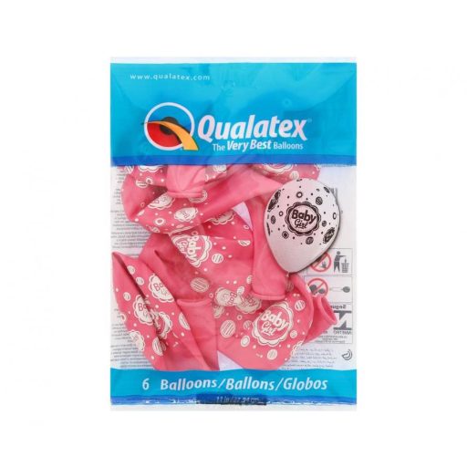 Baby Girl Pink Mix léggömb, lufi 6 db-os 11 inch (28 cm)