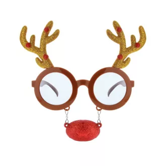 Szarvas Reindeer szemüveg piros orral