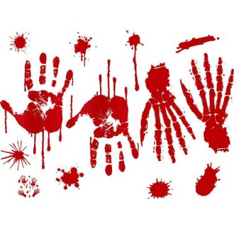 Halloween véres nyomok Bloody ablak matrica szett