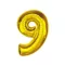 Arany 9-es Gold szám fólia lufi 92 cm