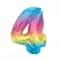 Színes 4-es Rainbow szám fólia lufi 92 cm
