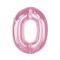 Rózsaszín 0-ás Light Pink szám fólia lufi 92 cm