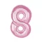 Rózsaszín 8-as Light Pink szám fólia lufi 92 cm