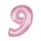 Rózsaszín 9-es Light Pink szám fólia lufi 92 cm