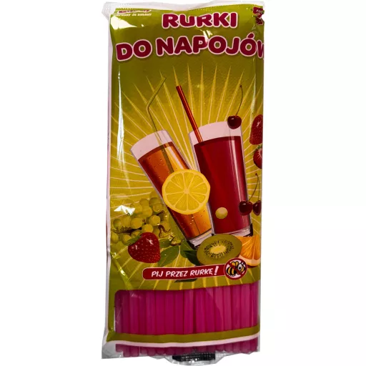 Színes Pink műanyag szívószál 50 db-os