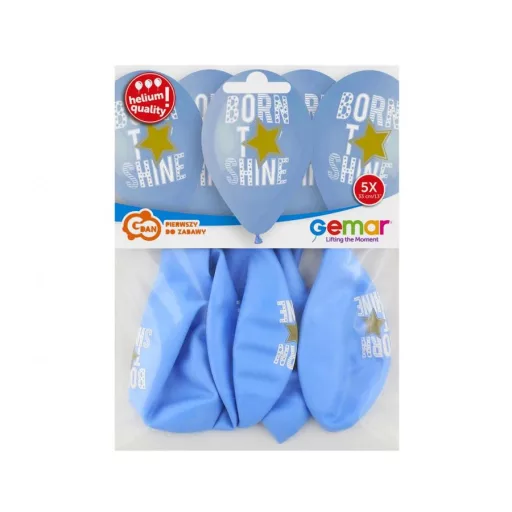 Born to Shine Blue léggömb, lufi 5 db-os 13 inch (33 cm)