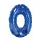 Kék Blue 0-ás mini szám fólia lufi 35 cm