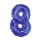 Kék Blue 8-as mini szám fólia lufi 35 cm