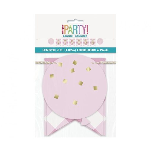 1st Birthday Pink, Első születésnap papír felirat 182 cm