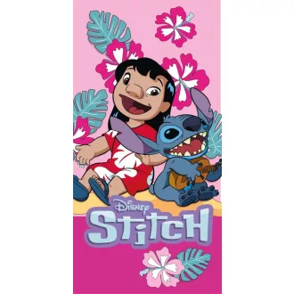   Disney Lilo és Stitch, A csillagkutya Ukulele Time fürdőlepedő, strand törölköző 70x140 cm (Fast Dry)