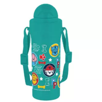   Mancs Őrjárat Heads műanyag szívószálas kulacs akasztóval 350 ml