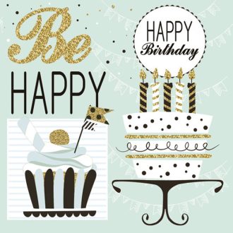 Happy Birthday Mint szalvéta 20 db-os 33x33 cm