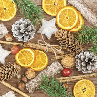   Karácsonyi Winter Decorations Cinnamon szalvéta 20 db-os 33x33 cm