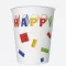 Happy Birthday Building Blocks papír pohár 8 db-os 250 ml