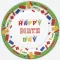 Happy Birthday Building Blocks papírtányér 8 db-os 18 cm