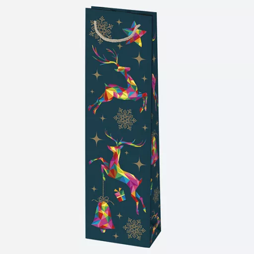 Karácsonyi Patterned papír italtáska 12x40x9 cm