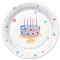 Happy Birthday Cake with Balloons papírtányér 8 db-os 18 cm