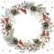 Karácsonyi Wreath on White szalvéta 20 db-os 33x33 cm