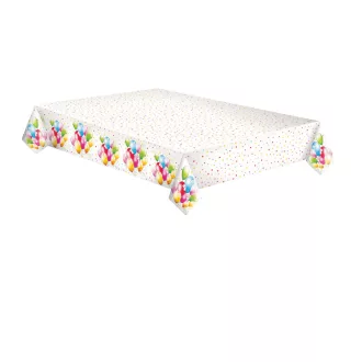 Színes Birthday Balloons papír asztalterítő 120x180 cm