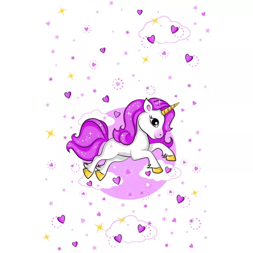 Unikornis Pink Heart papír asztalterítő 120x180 cm