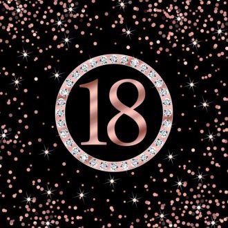 Happy Birthday 18 Rose Gold szalvéta 20 db-os 33x33 cm