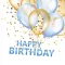 Happy Birthday Gold & Blue Balloons szalvéta 20 db-os 33x33 cm