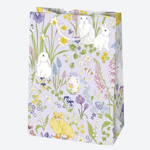 Húsvét Bunnies papír ajándéktasak, ajándékzacskó 23x32x11 cm