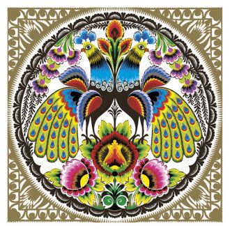 Állatos Folk Peacocks Gold szalvéta 20 db-os 33x33 cm