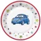Autó Cartoon papírtányér 8 db-os 22,7 cm