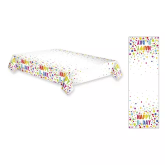 Happy Birthday Dots papír asztalterítő 120x180 cm