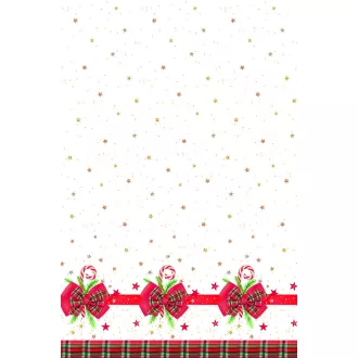 Karácsonyi Checked Bow papír asztalterítő 120x180 cm