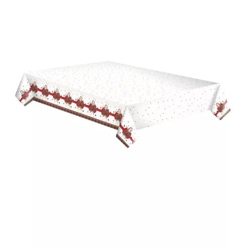 Karácsonyi Checked Bow papír asztalterítő 120x180 cm