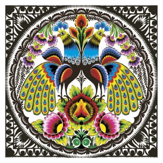 Állatos Folk Peacocks szalvéta 20 db-os 33x33 cm