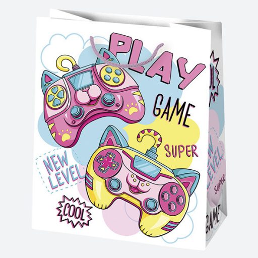 Állatos Sissy papír ajándéktasak, ajándékzacskó 19x23x10,5 cm