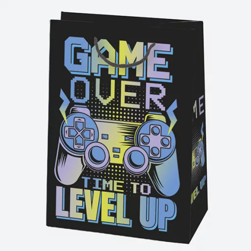 Színes Party papír ajándéktasak, ajándékzacskó 23x32x11 cm