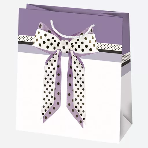 Színes Bow papír ajándéktasak, ajándékzacskó 15,5x15,5x8 cm