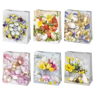   Húsvét Colorful papír ajándéktasak, ajándékzacskó 19x23x10,5 cm