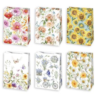   Virág Wildflowers papír ajándéktasak, ajándékzacskó 23x32x11 cm