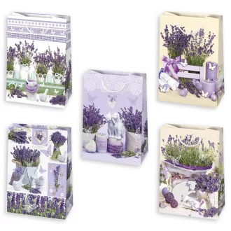   Levendula Butterfly papír ajándéktasak, ajándékzacskó 29x40x12 cm