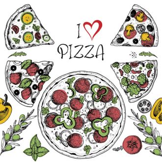 Pizza Love szalvéta 20 db-os 33x33 cm