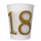 Happy Birthday 18 Gold Motifs papír pohár 8 db-os 250 ml