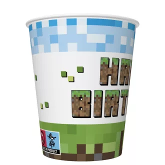 Happy Birthday Pixel Block papír pohár 8 db-os 250 ml