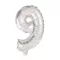 Mini 9-es szám Silver Fólia lufi 35 cm