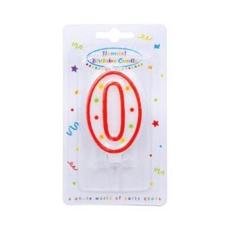 Színes Dots tortagyertya, számgyertya 0-ás