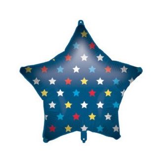 Csillag Blue Star fólia lufi 46 cm