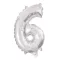 Ezüst Silver 6-os szám fólia lufi 95 cm