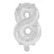 Ezüst Silver 8-as szám fólia lufi 95 cm