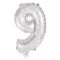 Ezüst Silver 9-es szám fólia lufi 95 cm