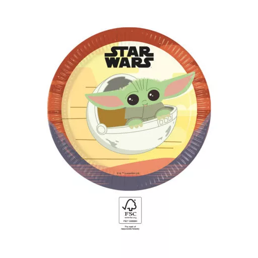 Star Wars The Mandalorian papírtányér 8 db-os 23 cm FSC
